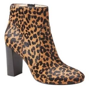 Banana Republic leopard block heel bootie